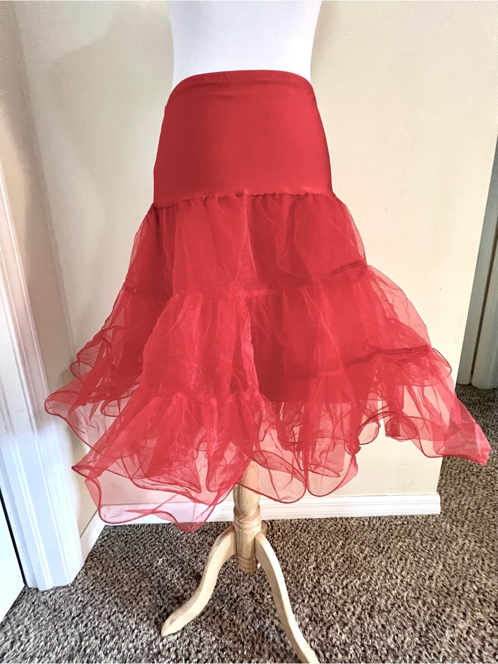 NWT GRACE KARIN 50’ RED womens PETTICOAT CRINOLINE Dancing swing SKIRT womens XL - Picture 5 of 9